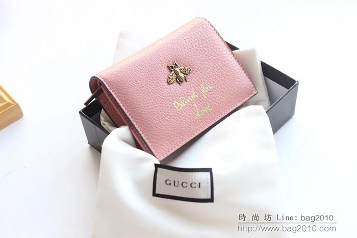 GUCCI古馳 錢包 實物拍攝 原廠材料 女款翻蓋短錢包 460185   ydgq3256